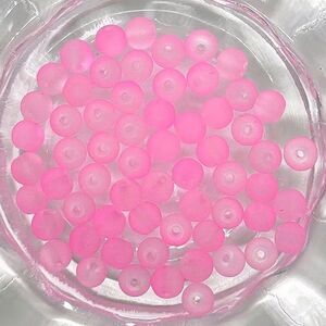 60pcs Beads for Jewelry Barbie Pink Matte Beads #18699 LAST ONE